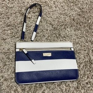 Kate spade striped clutch wristlet
